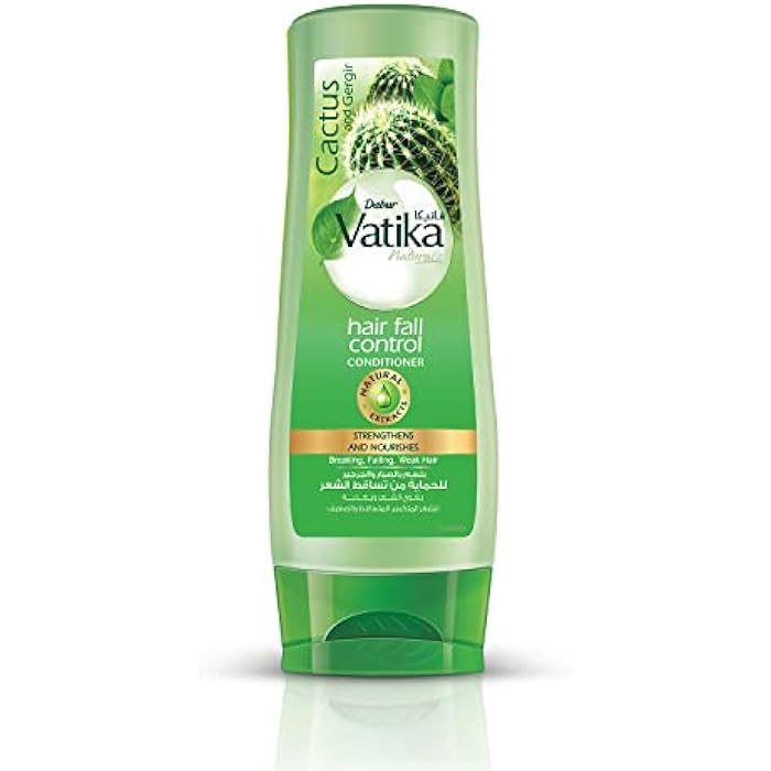 Vatika Naturals Hair Fall Control Conditioner (180mL) | Natural Extract of Cactus and Ghergir | Promotes Strenght and Nourishment | For Dry and Damaged Hair - Image 1